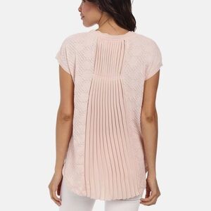 Two by Vince Camuto Pink Pleated Blouse